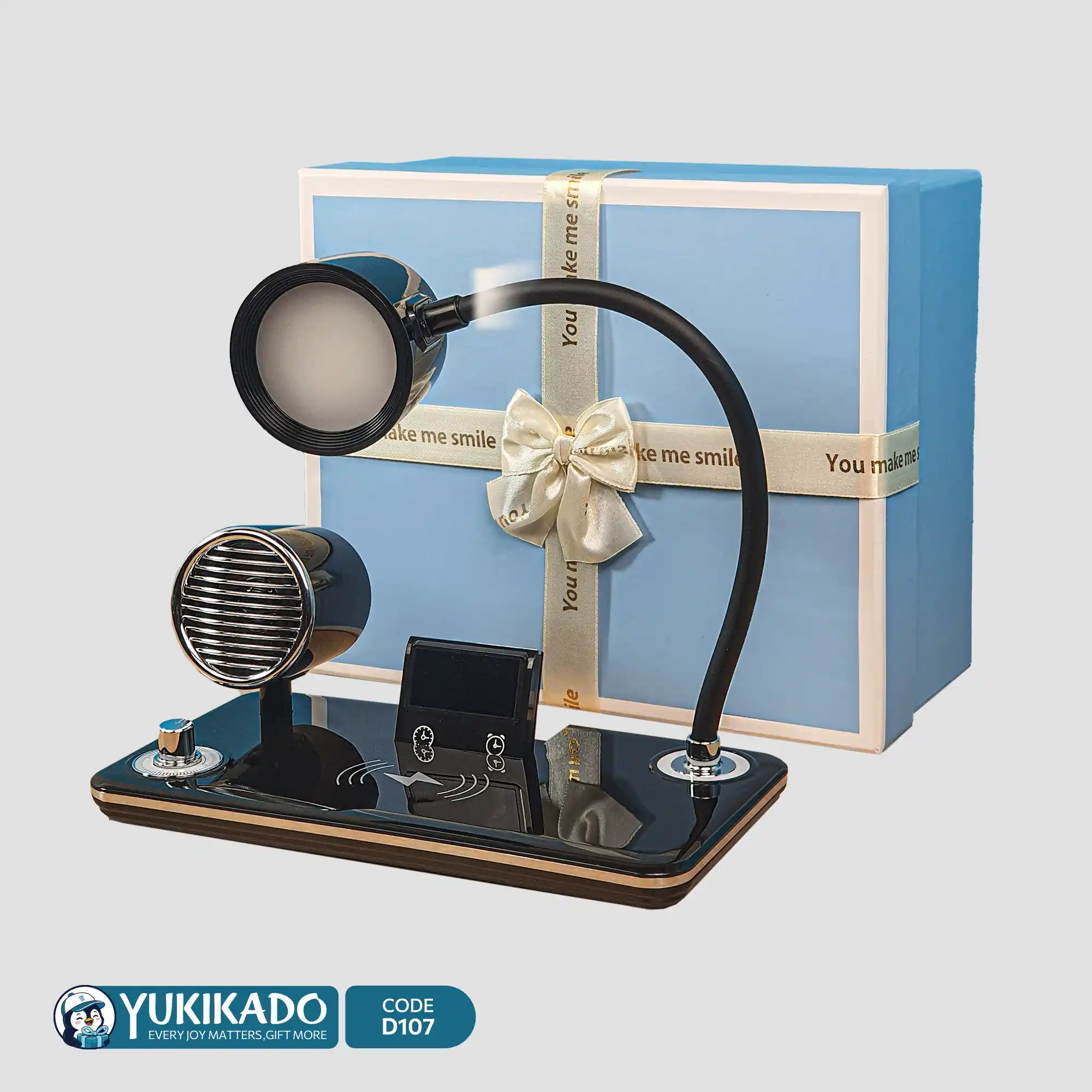 ست هدیه چراغ مطالعه اسپیکردار با شارژر وایرلس کد D107