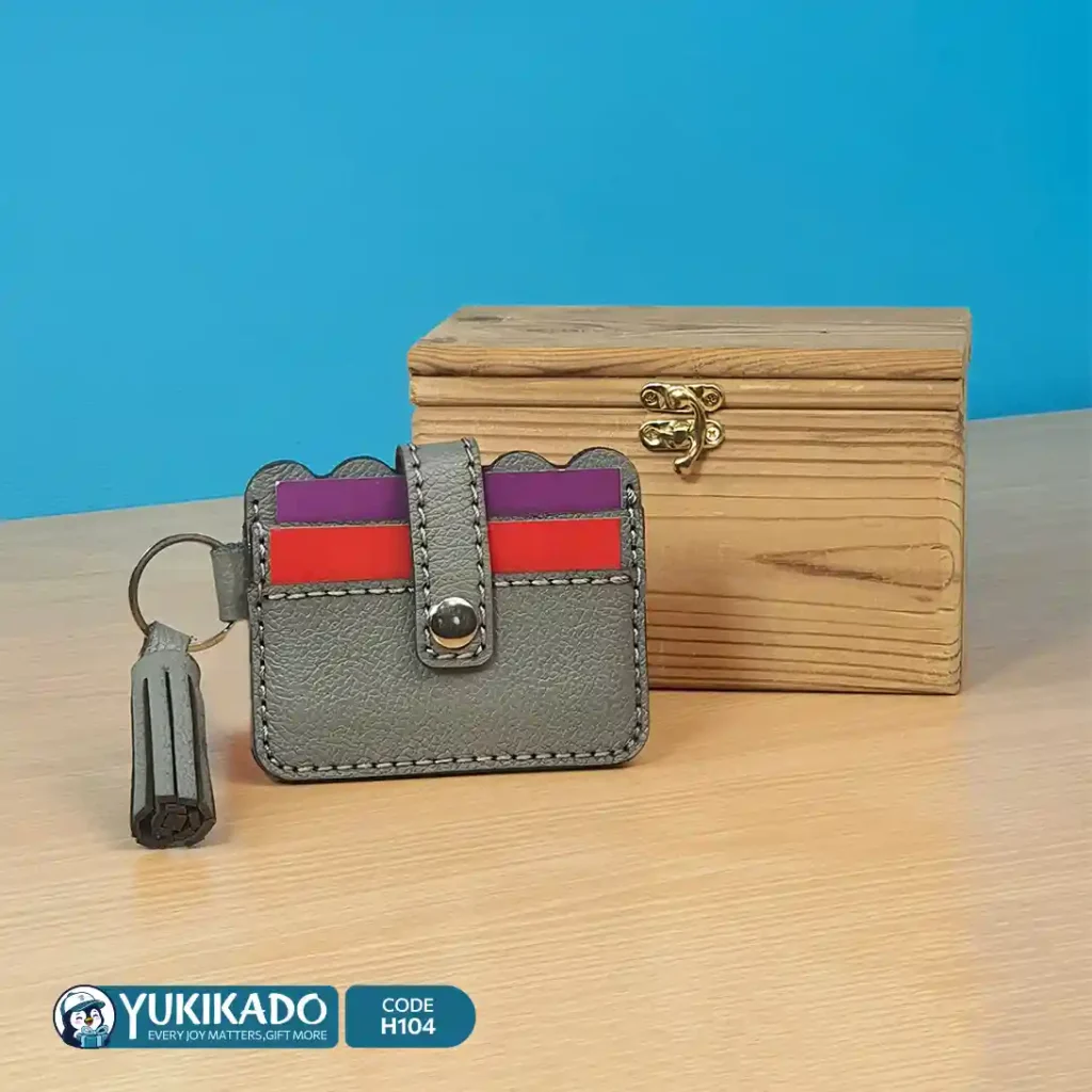 کیف پول دست‌ساز چرم مدل جاکارتی کد H104