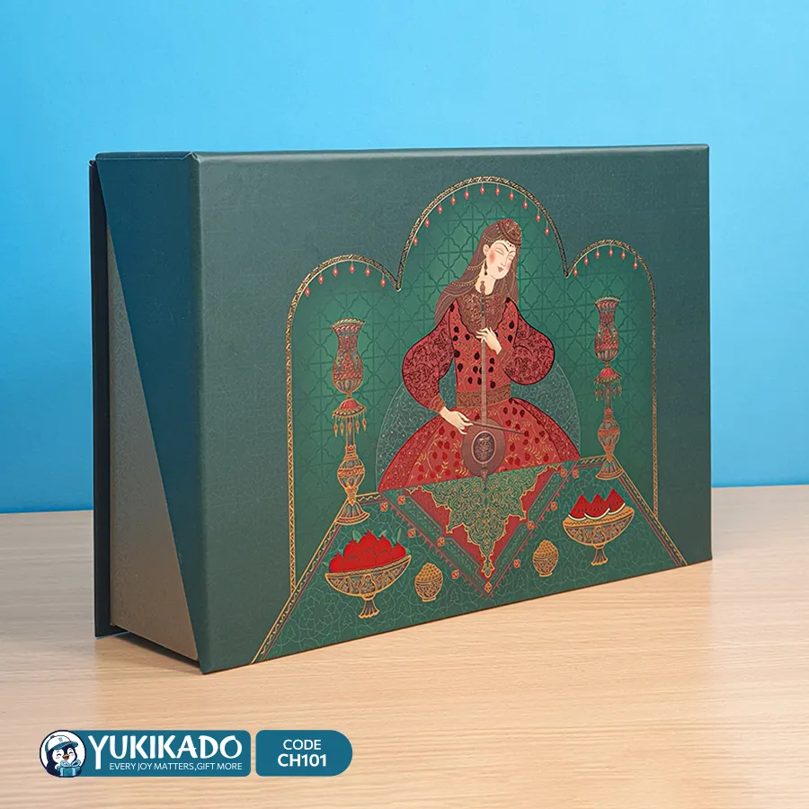 ست هدیه میناکاری و آجیل‌خوری مسی یلدایی کد CH101